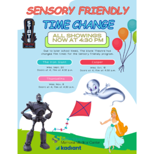 Sensory friendly film series flyer